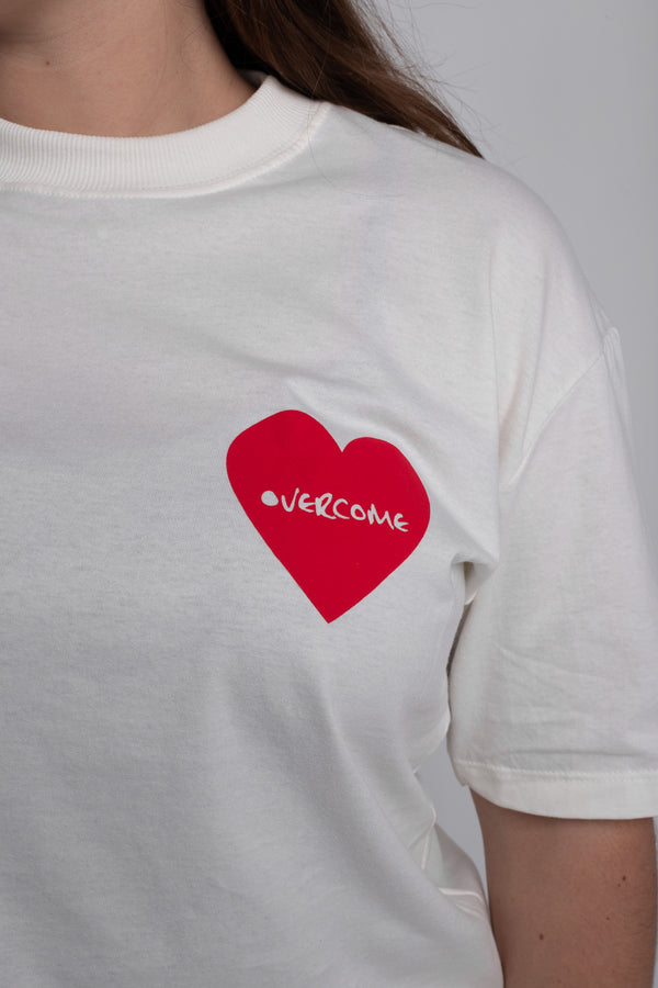 Camiseta Overcome Red Heart Off White