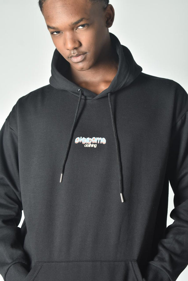 Moletom Overcome Canguru Vintage Letters Preto