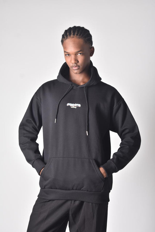 Moletom Overcome Canguru Vintage Letters Preto