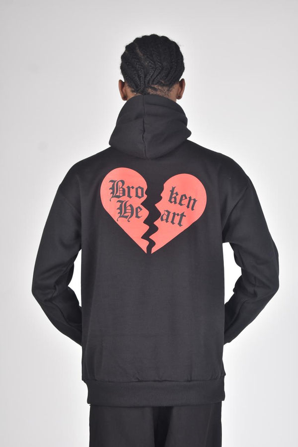 Moletom Overcome Canguru Broken Heart 2.0 Preto