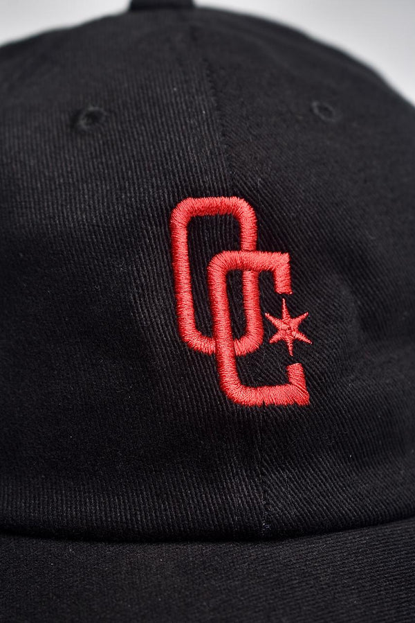 Boné Dad Hat Overcome "Logo" Preto/Vermelho