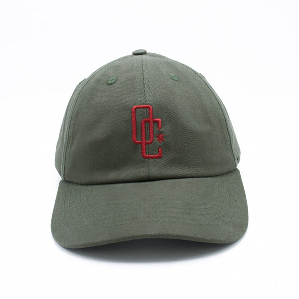 Boné Dad Hat Overcome "Logo" Verde/Vermelho