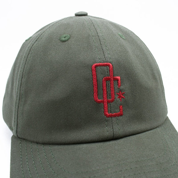 Boné Dad Hat Overcome "Logo" Verde/Vermelho