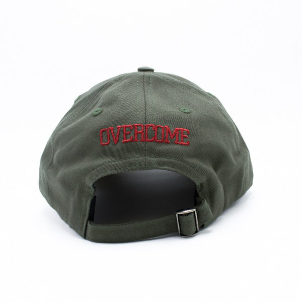 Boné Dad Hat Overcome "Logo" Verde/Vermelho