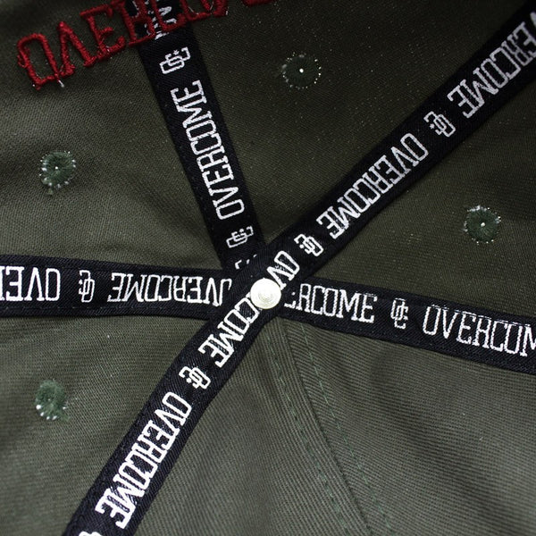 Boné Dad Hat Overcome "Logo" Verde/Vermelho