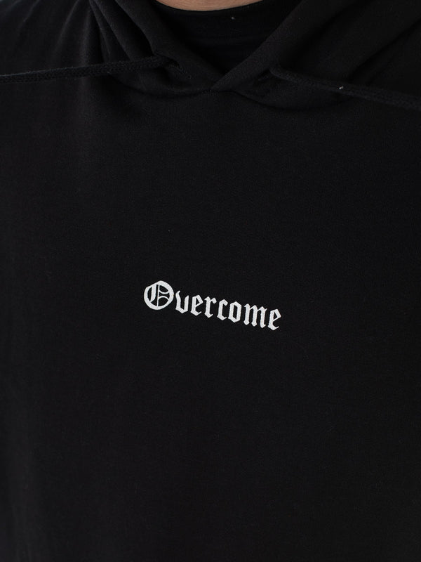Moletom Overcome Canguru "Script Roses" Preto
