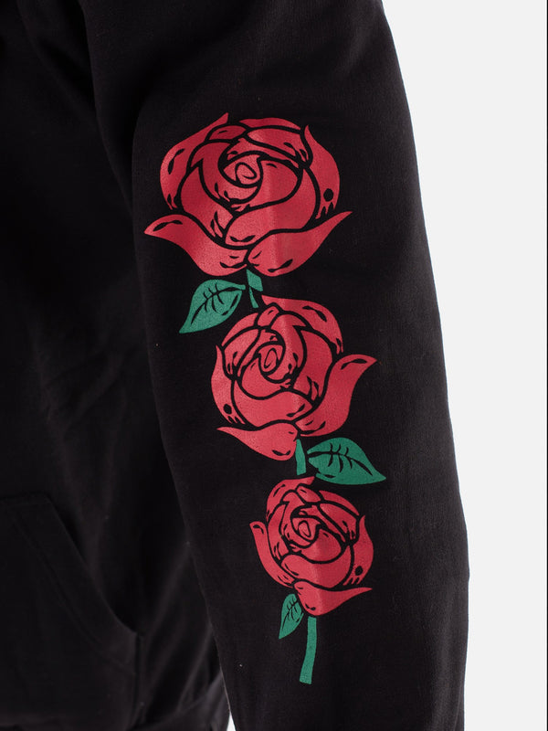 Moletom Overcome Canguru "Script Roses" Preto