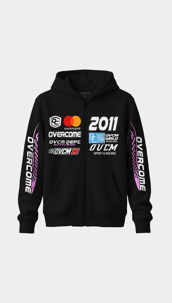 Moletom Canguru Ziper Overcome Speed Preto-001
