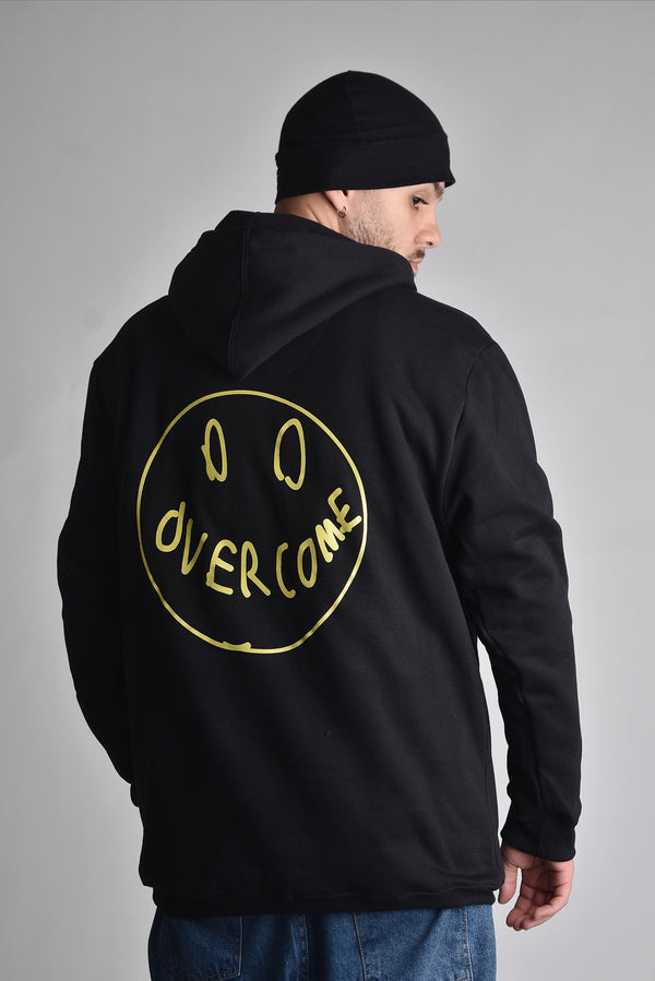 Moletom Overcome Canguru "Smile For Haters" Preto