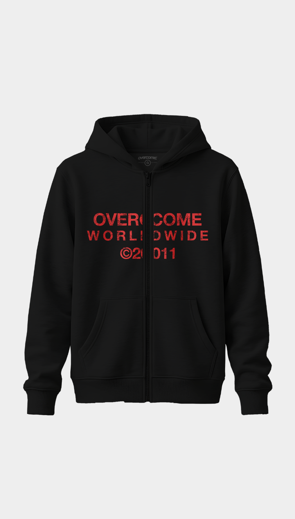 Moletom Canguru Ziper Overcome Division Preto-001