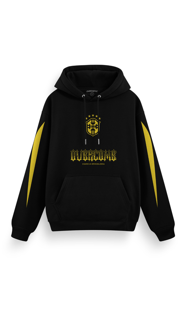Moletom Canguru Overcome Prime Preto/Amarelo-001
