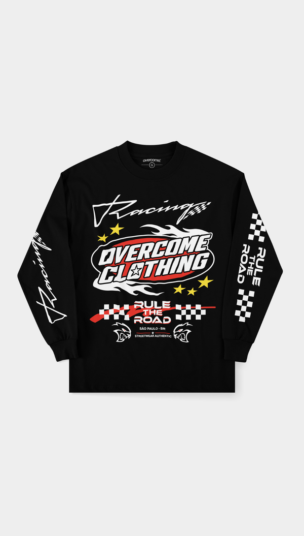 Camiseta Overcome Manga Longa Rule The Road Preta-001