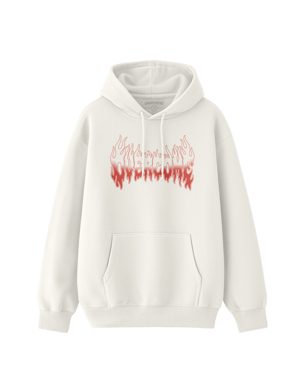 Moletom Canguru Overcome Blazing Script Off White-001
