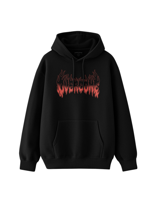 Moletom Canguru Overcome Blazing Script Preto-001