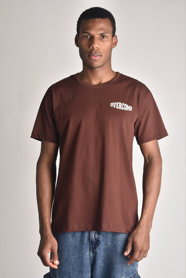 Camiseta Overcome Mini College Marrom