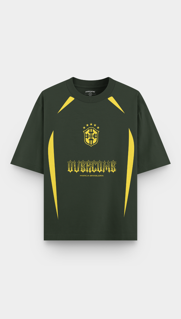 Camiseta Overcome Oversized Prime Verde/Amarela-001