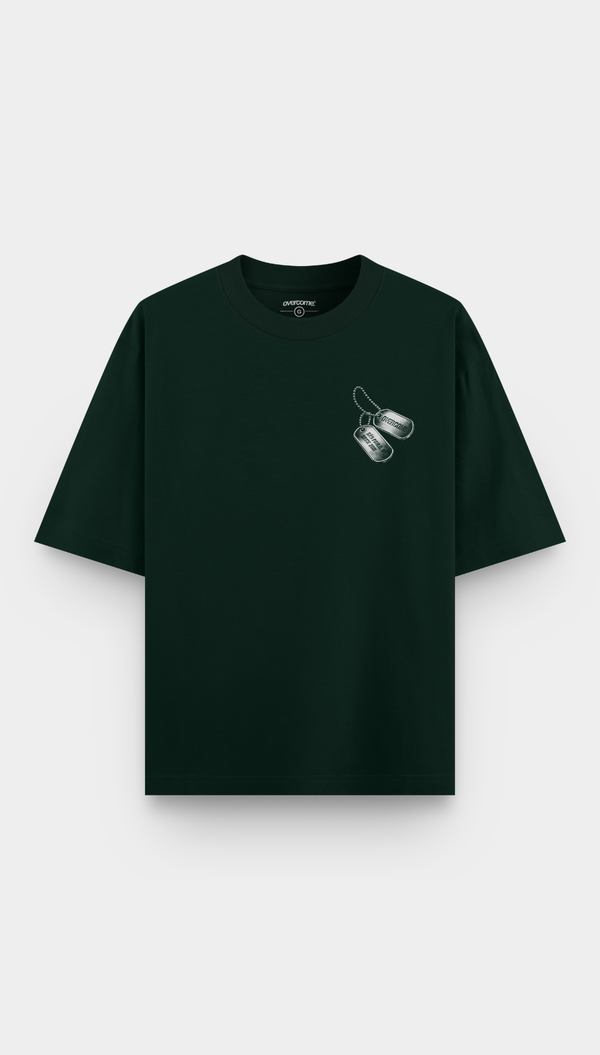 Camiseta Overcome Dog Tag Verde-001