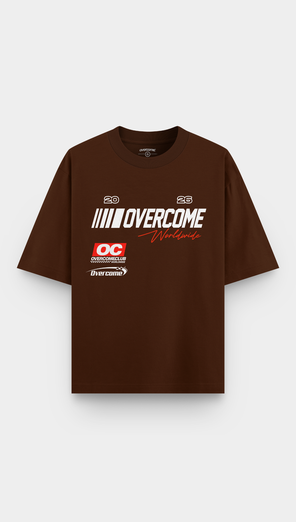 Camiseta Overcome Oversized Race Club Marrom-001