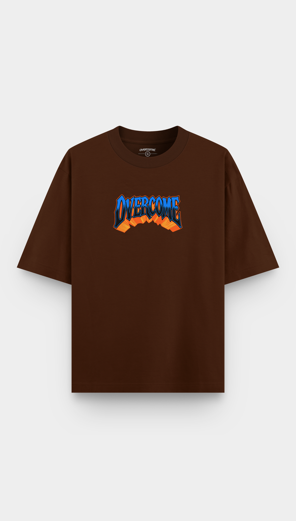 Camiseta Overcome Oversized Doom Marrom-001