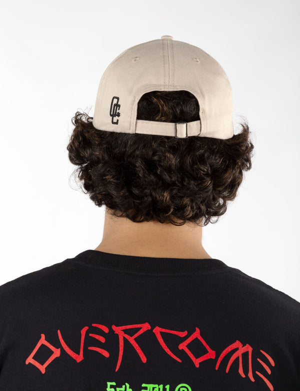 Boné Dad Hat Overcome Metallic Bege/Preto