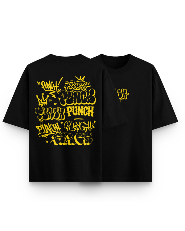 Camiseta Overcome x Punch Oversized Street Crown Preta-001