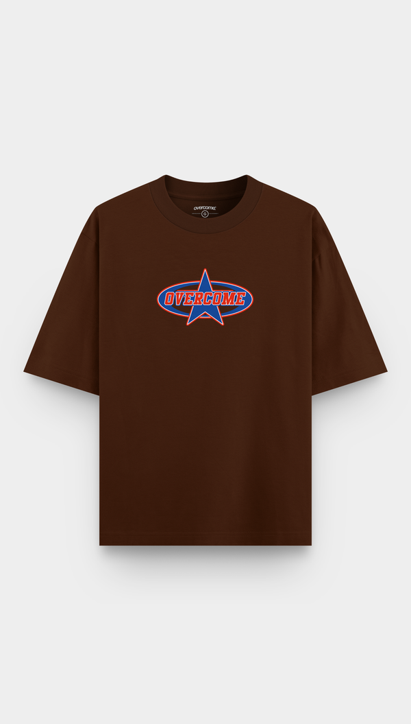 Camiseta Overcome Oversized Comic Star Marrom-001