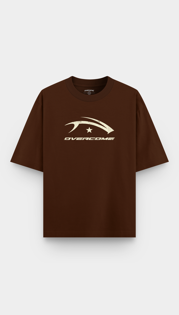 Camiseta Overcome Oversized Awaken Marrom-001