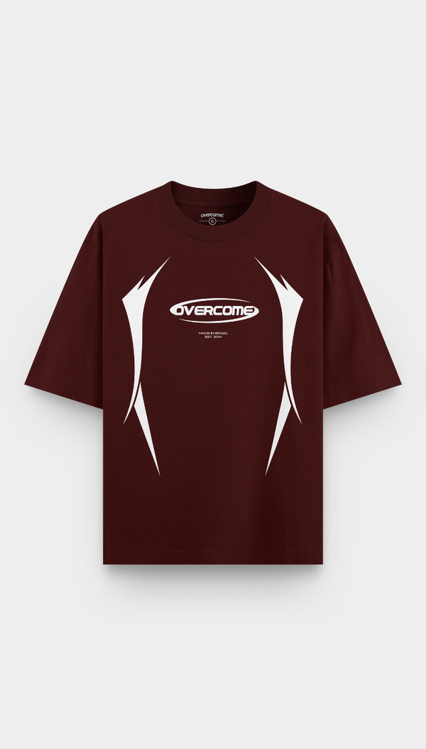 Camiseta Overcome Oversized Burnout Marrom-001