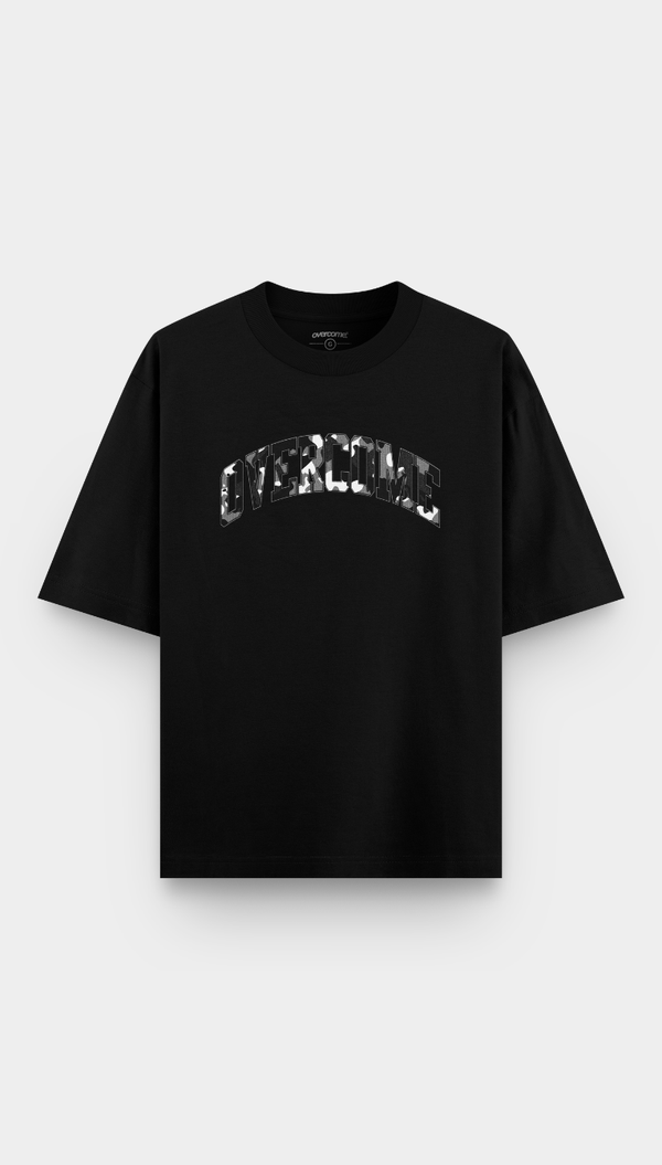 Camiseta Oversized Overcome Street Camo Preta-001