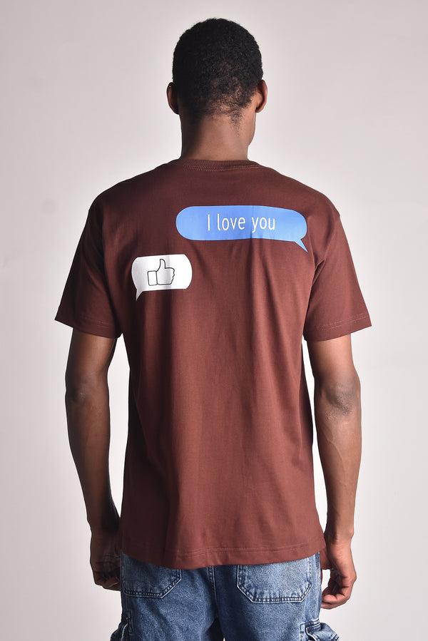 Camiseta Overcome I Love You Marrom