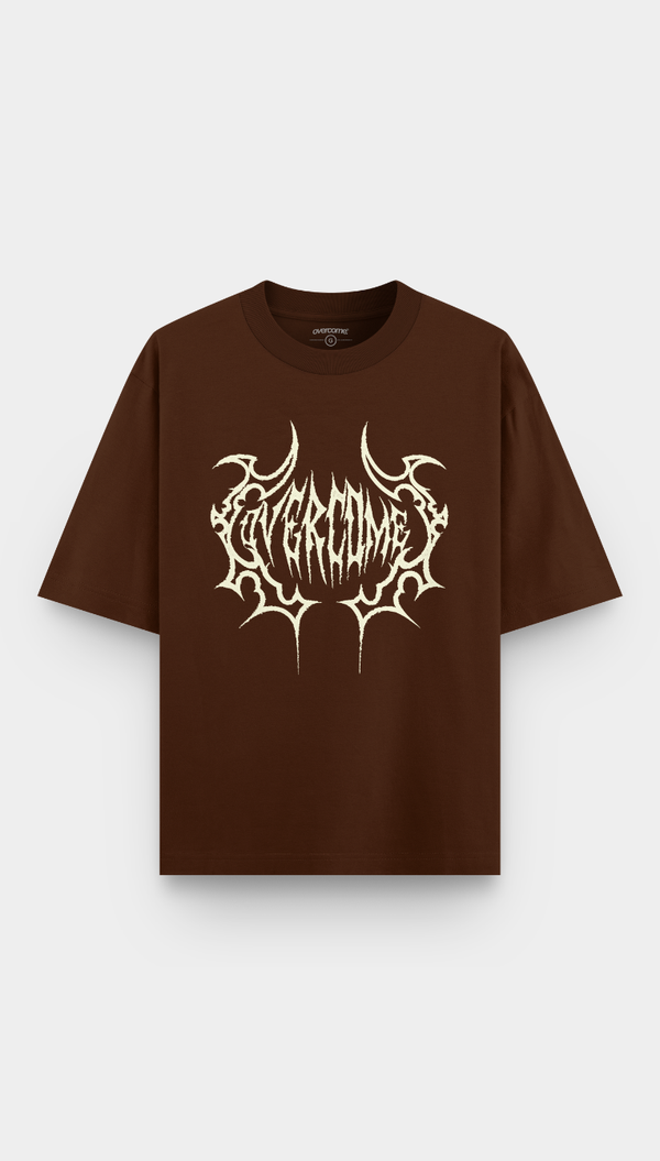 Camiseta Overcome Oversized Wraith Marrom-001