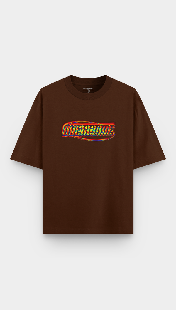 Camiseta Overcome Oversized After Marrom-001