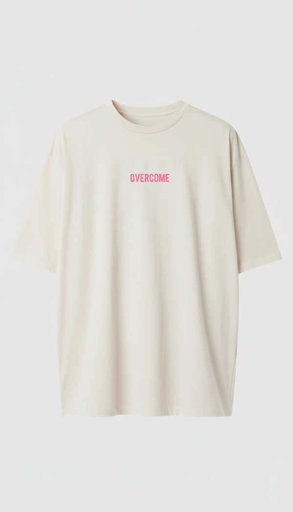 Camiseta Overcome Mini Logobox Off White/Rosa Fluor-001