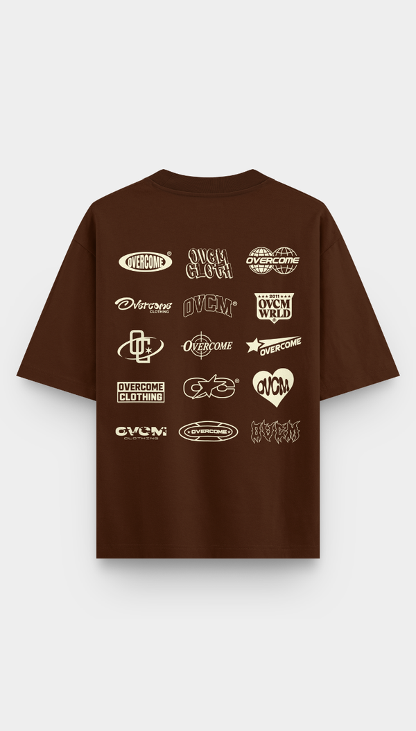 Camiseta Overcome Oversized Archive Marrom-001