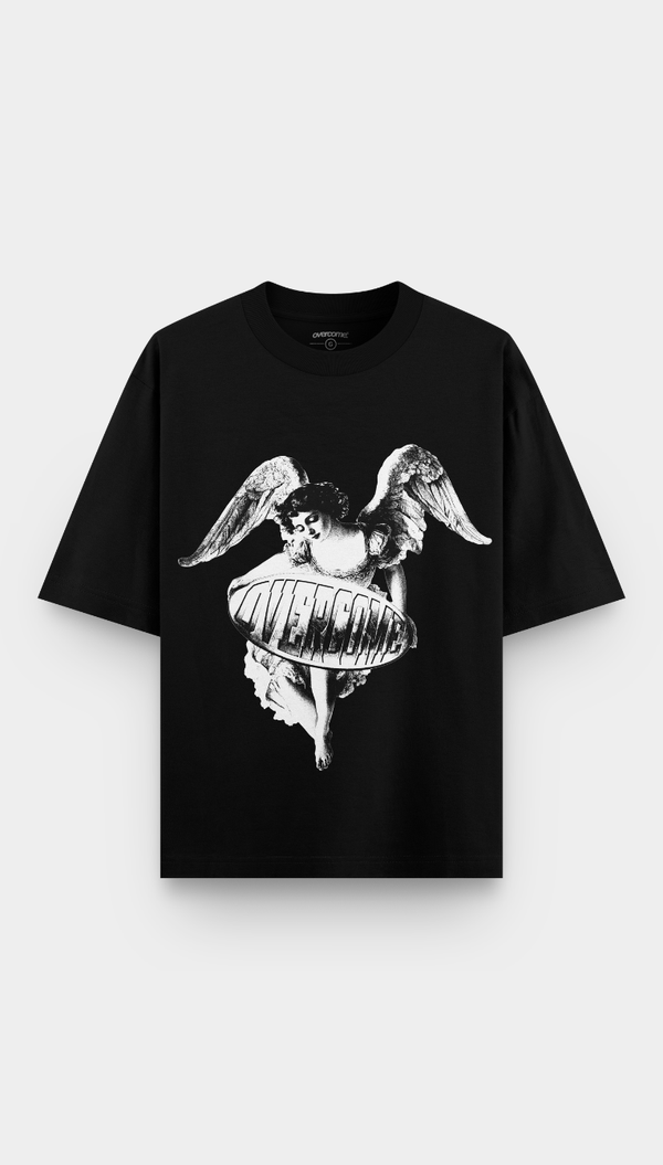 Camiseta Oversized Overcome Sacred Angel Preta-001