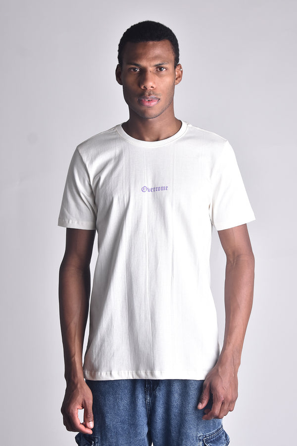 Camiseta Overcome New Script Off White/Roxo