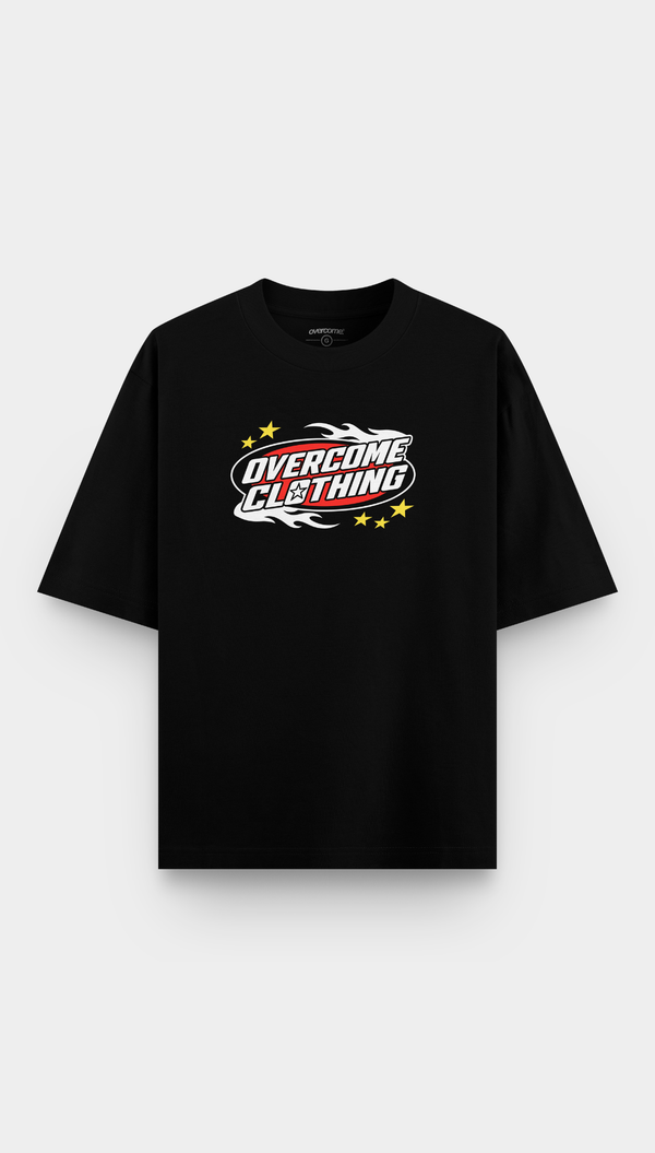 Camiseta Overcome Oversized Flame Race Preta-001