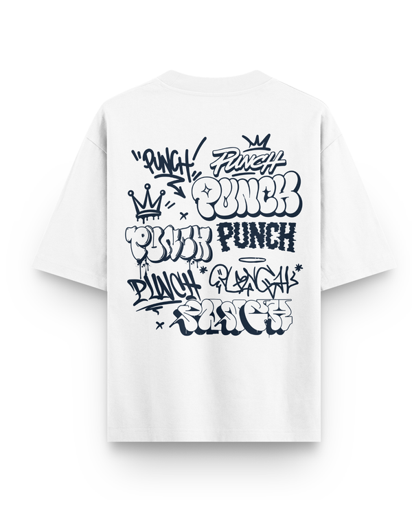Camiseta Overcome x Punch Oversized Street Crown Off White-001