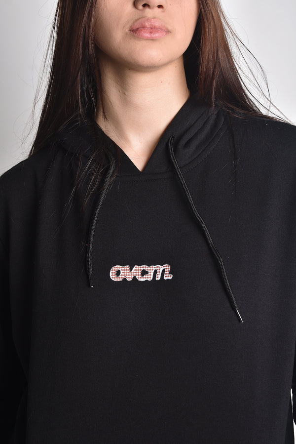 Moletom Overcome Canguru Mini Plaid Preto