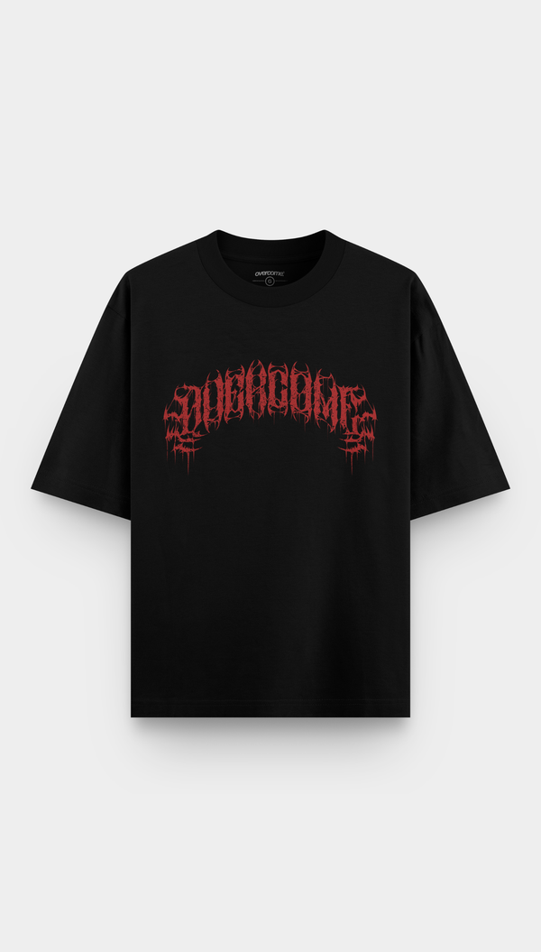 Camiseta Overcome Oversized Savage Preta/Vermelha-001