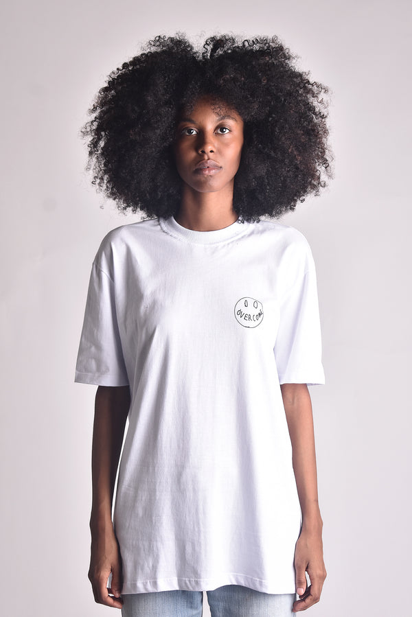 Camiseta Overcome "Smile for Haters" Branca