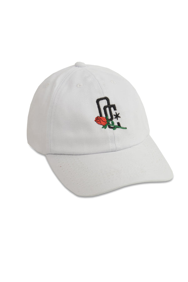 Boné Dad Hat Overcome "Rose Logo" Branco