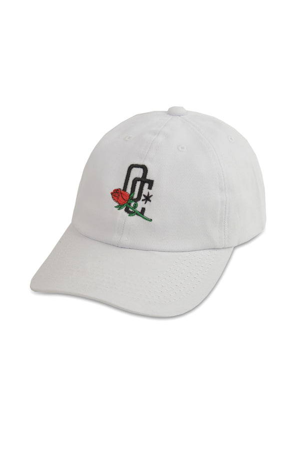 Boné Dad Hat Overcome "Rose Logo" Branco