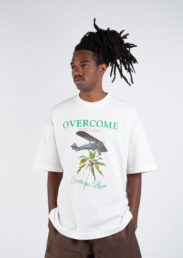 Camiseta Oversized Overcome Airplane Off White