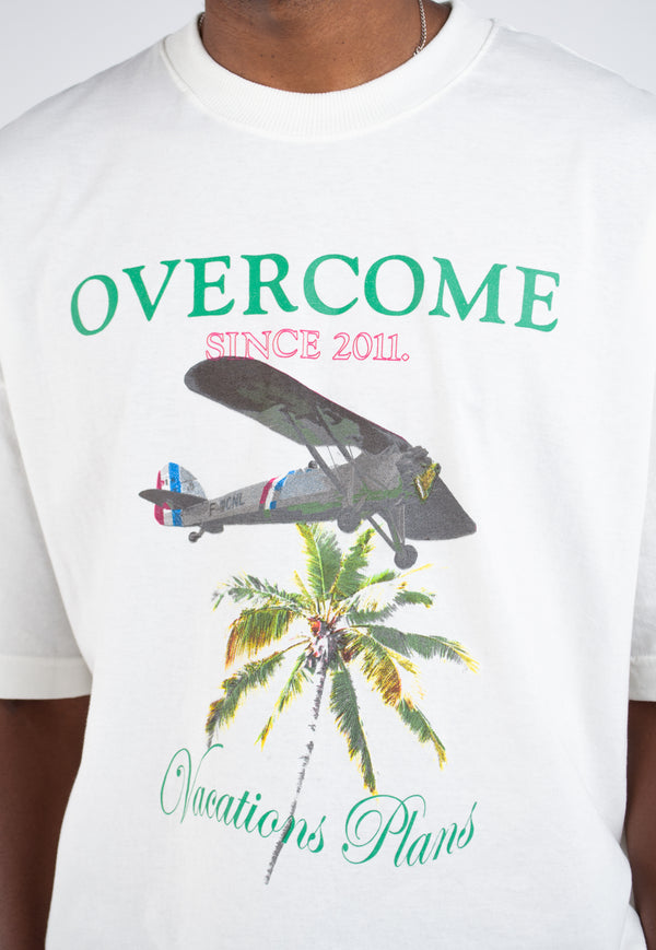 Camiseta Oversized Overcome Airplane Off White