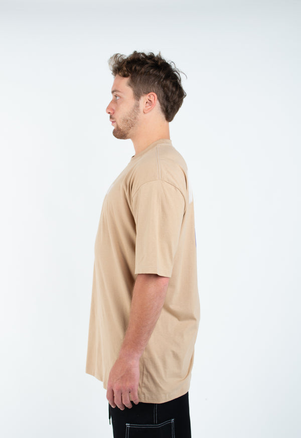 Camiseta Overcome Double Smile Bege