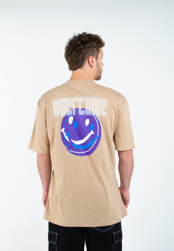 Camiseta Overcome Double Smile Bege
