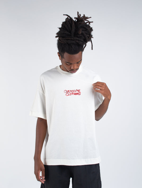 Camiseta Oversized Overcome Sketch Off White