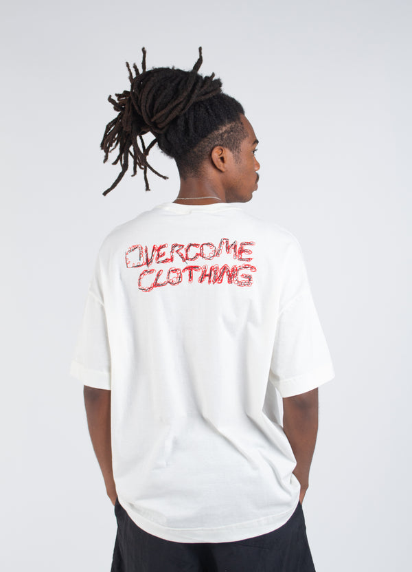 Camiseta Oversized Overcome Sketch Off White
