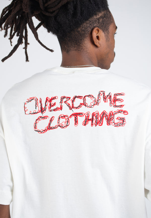 Camiseta Oversized Overcome Sketch Off White